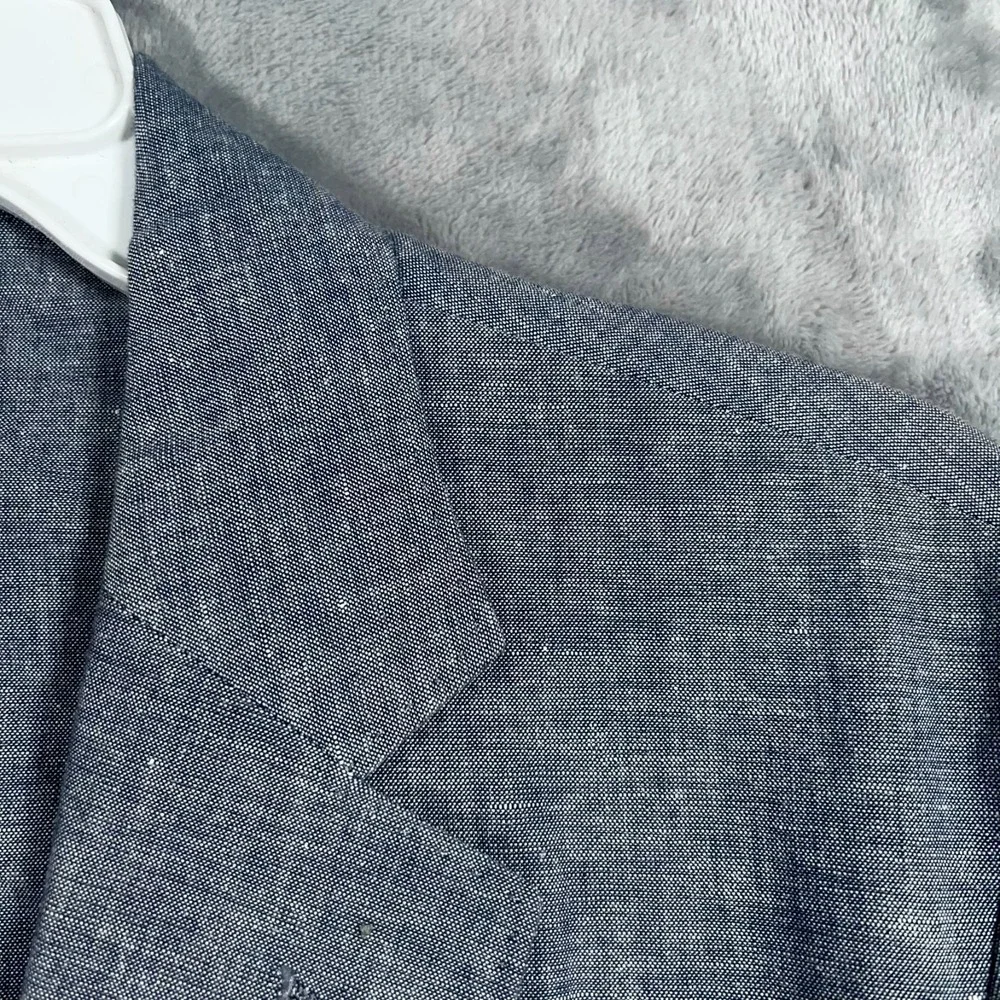 J Crew Ludlow Unstructured Blazer Mens 40S Short Linen Blue Suit Jacket Somelos